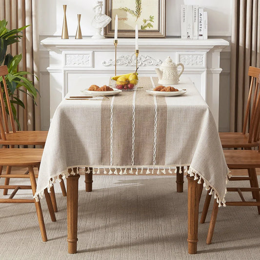 Battilo 防水亚麻棉桌布 – 提升用餐格调