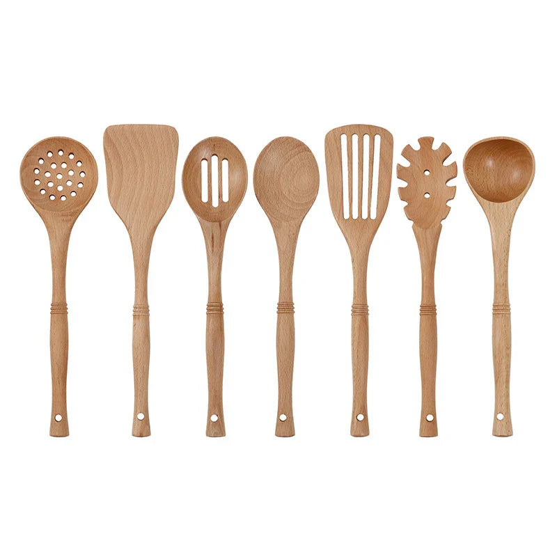 Eco-Friendly Wood Utensils Set for Natural Cooking Bliss