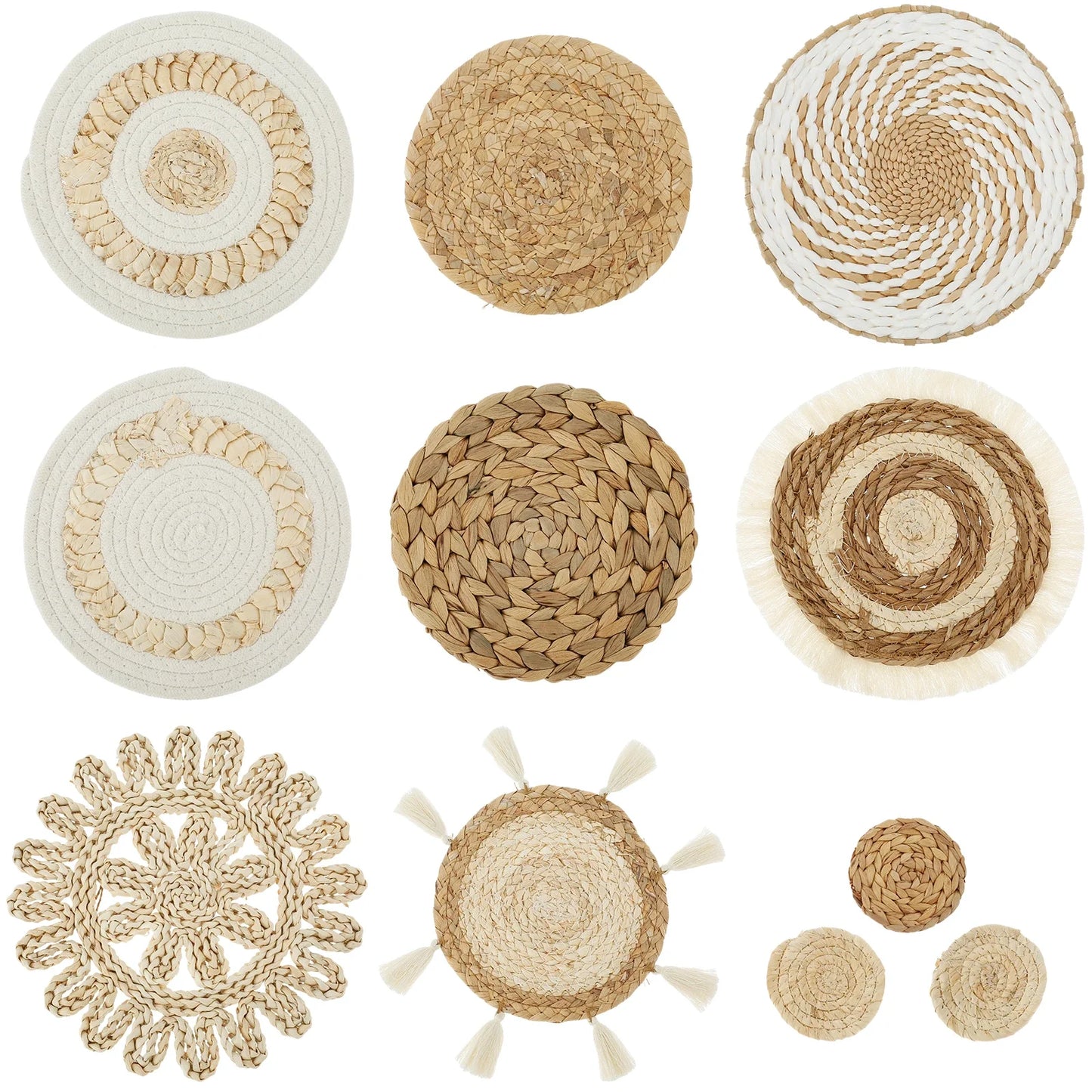 Ensemble de paniers muraux tissés à la main – Charme rustique pour les amateurs de décoration