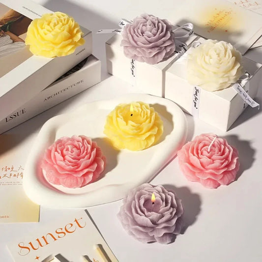 Peony Flower Candle - Aromatherapy Bliss for Relaxation