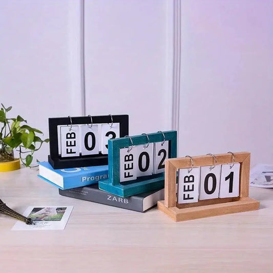 Rustic Wooden Perpetual Calendar for Stylish Organization