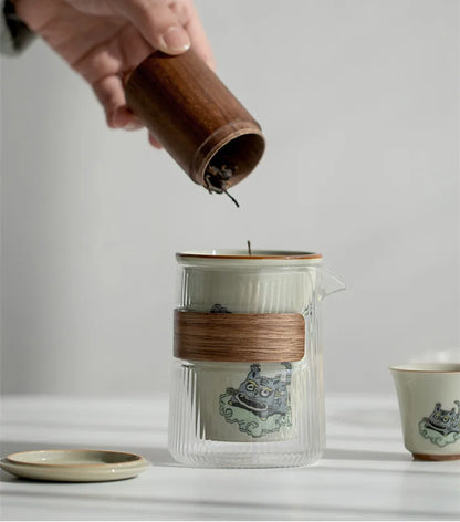Cute Tiger Travel Tea Set - Portable Elegance for Tea Lovers