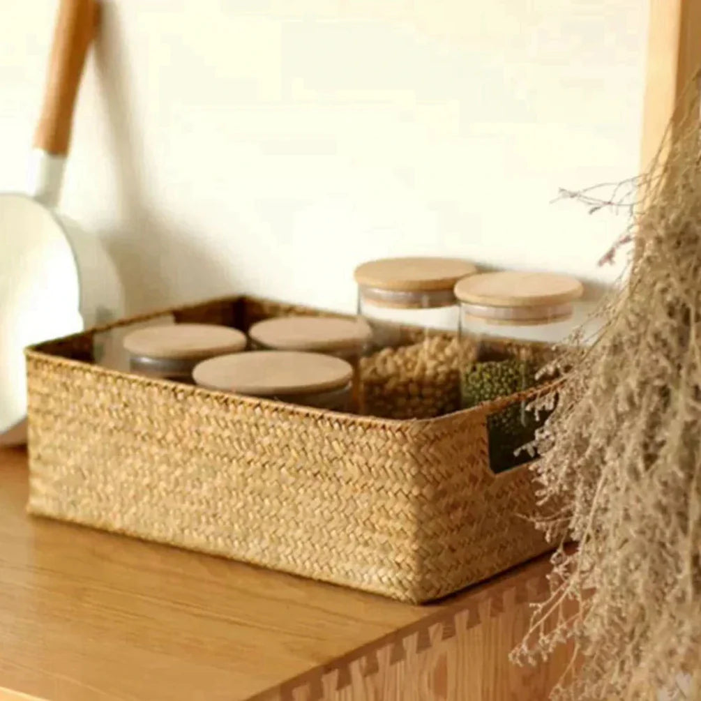 Eco-Friendly Seagrass Basket - Stylish Storage for Homes