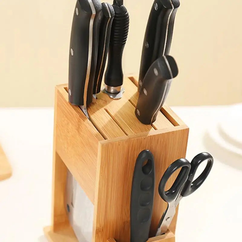 Bamboo Knife Block – Stylish Storage for Home Chefs