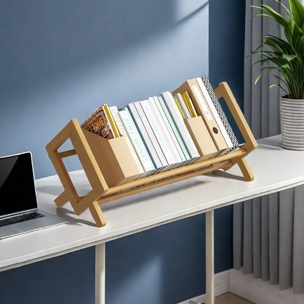 Compact Wooden Bookshelf - Stylish Storage for Students & Home