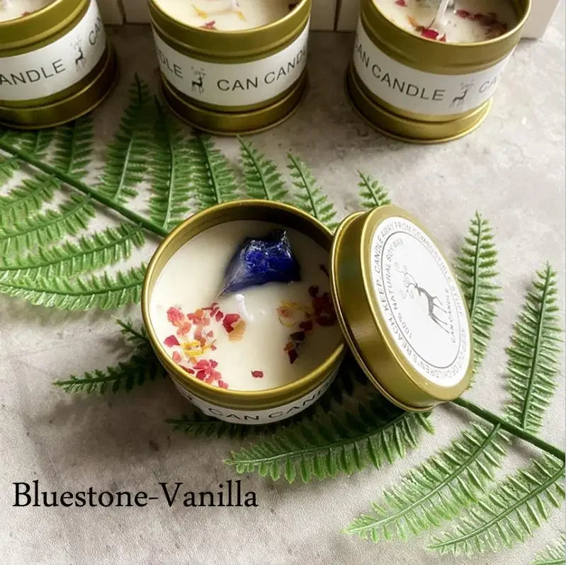 Long-Lasting Soy Candles with Crystals | Tranquil Home Decor