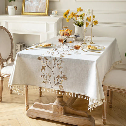 Battilo Waterproof Linen Cotton Tablecloth – Elevate Dining Style