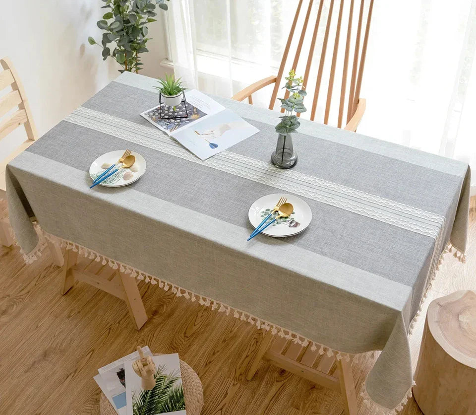 Battilo Waterproof Linen Cotton Tablecloth – Elevate Dining Style