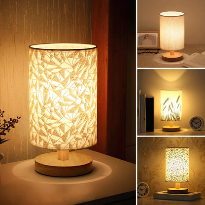 Eco-Friendly Wooden USB Table Lamp for Cozy Bedrooms
