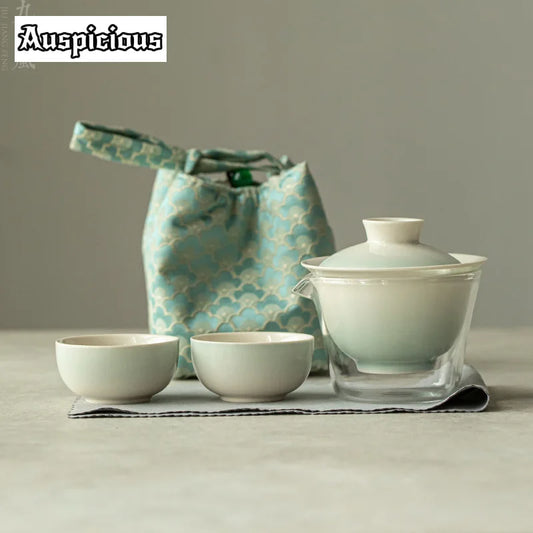 Elegant Gradation Pink Tea Set for Aficionados | Portable & Stylish