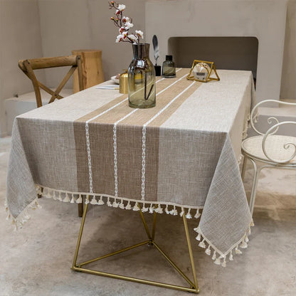 Elegant Linen Tablecloth - Waterproof & Stylish, Ideal for Events