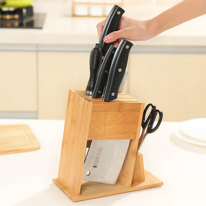Bamboo Knife Block – Stylish Storage for Home Chefs