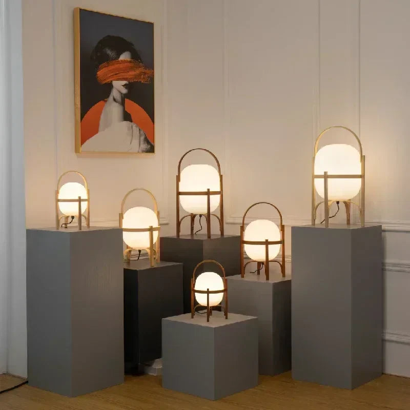 Lampadaire moderne en bambou – Éclairage LED chic pour la maison
