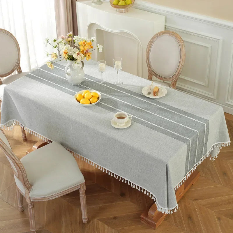 Elegant Linen Tablecloth - Waterproof & Stylish, Ideal for Events