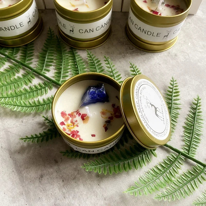 Long-Lasting Soy Candles with Crystals | Tranquil Home Decor