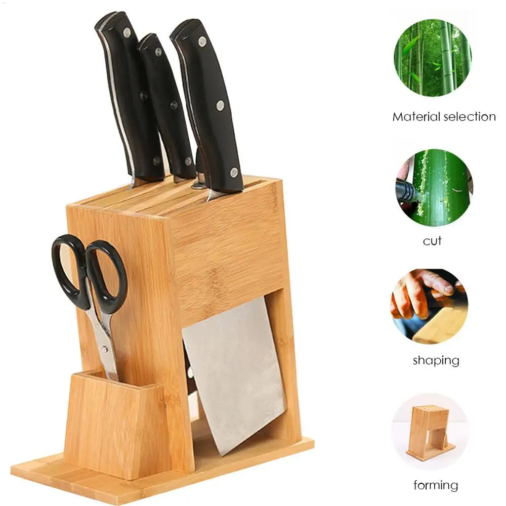 Bamboo Knife Block – Stylish Storage for Home Chefs