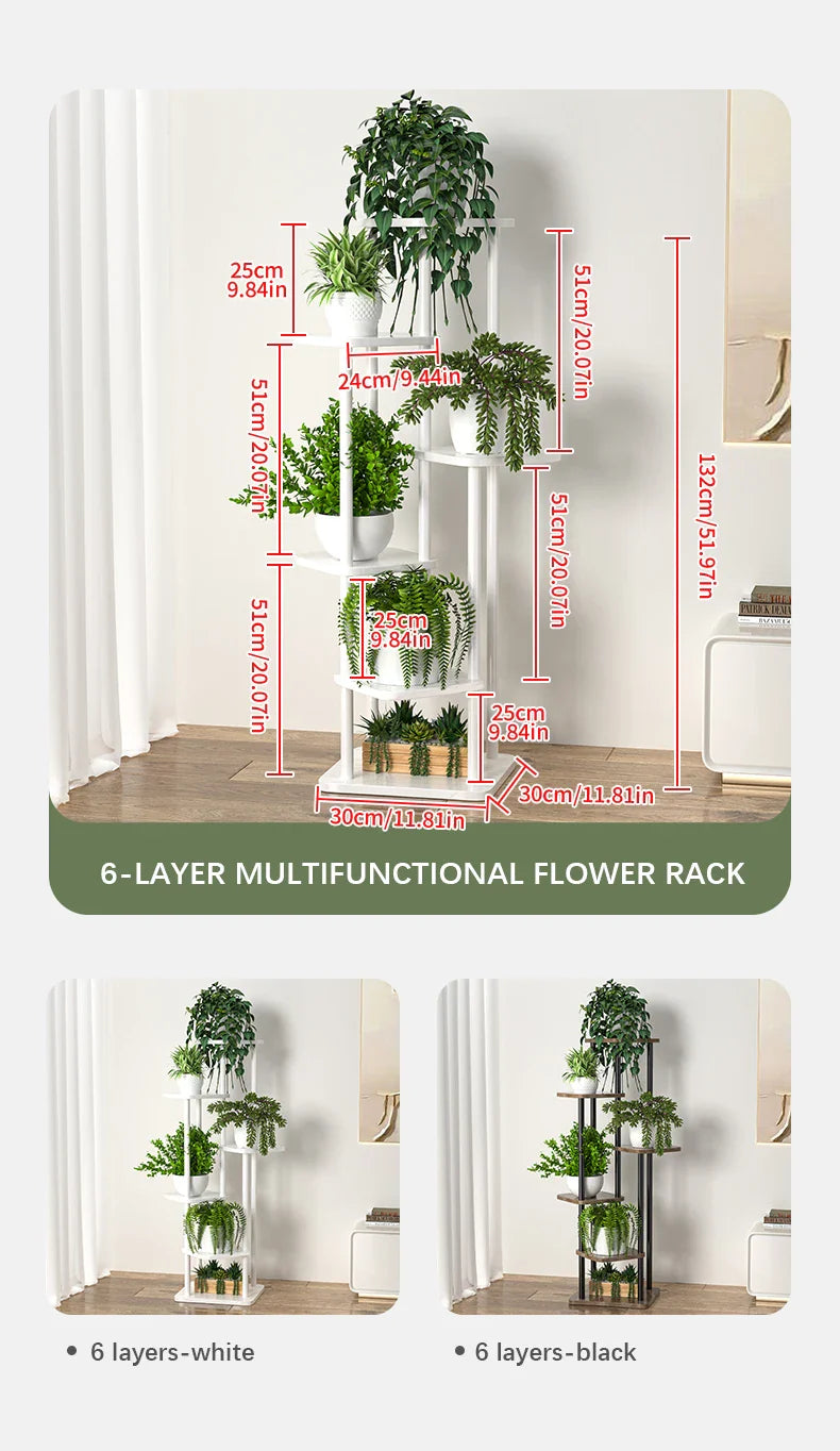 Wooden Plant Stand - Space-Saving Elegance for Flower Lovers