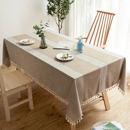 Battilo Waterproof Linen Cotton Tablecloth – Elevate Dining Style