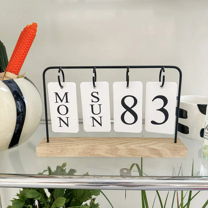Elegant Wooden Perpetual Calendar for Stylish Organization