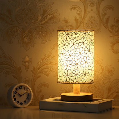 Eco-Friendly Wooden USB Table Lamp for Cozy Bedrooms