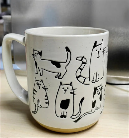 Tasse à thé en céramique Super mignonne peinte à la main, tasse à café de grande capacité avec chat de dessin animé, pour la maison, le bureau, la cuisine, le Bar, cadeau créatif