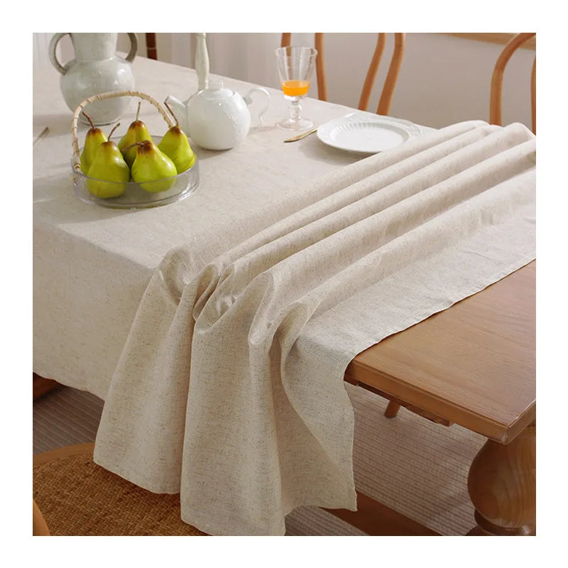 Elegant Linen Table Cloth – Soft Slubby Textured Style for Dining