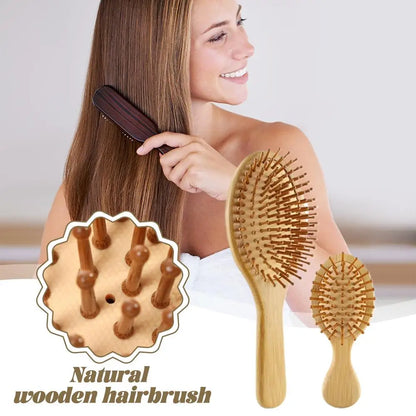 Eco-Friendly Bamboo Hair Brush - Gentle Detangler for All!