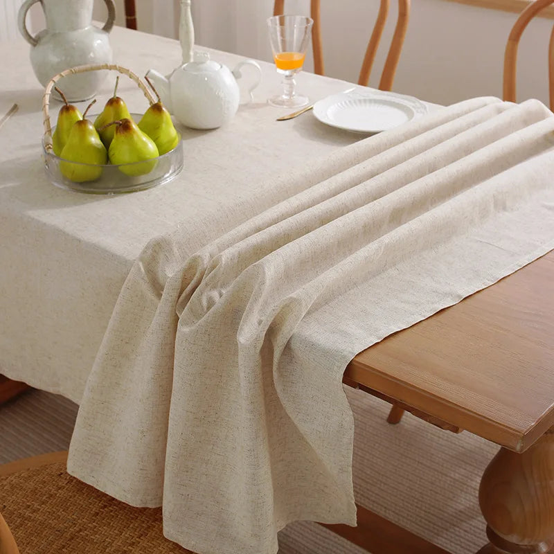 Elegant Linen Table Cloth – Soft Slubby Textured Style for Dining