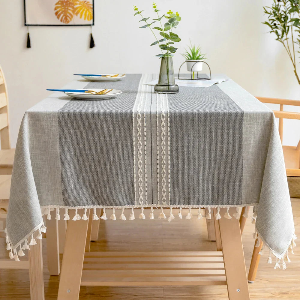 Battilo Waterproof Linen Cotton Tablecloth – Elevate Dining Style