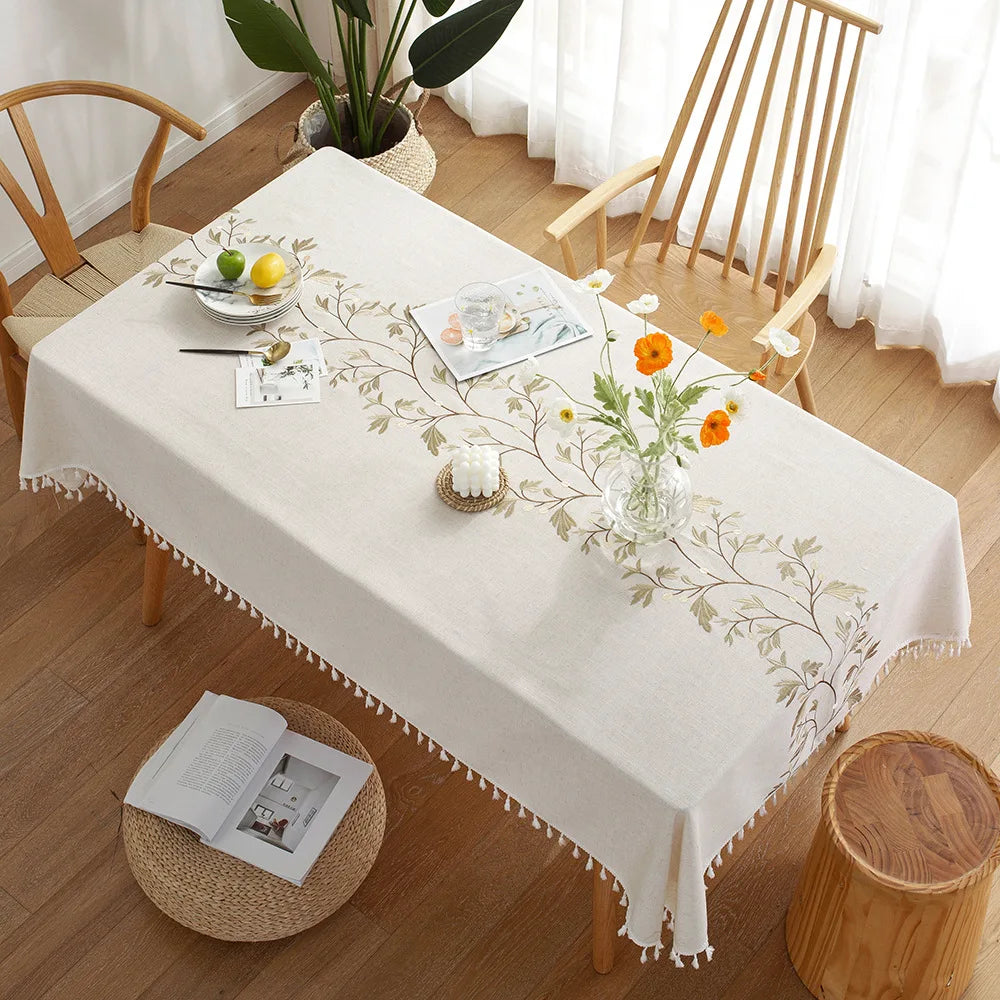 Battilo Waterproof Linen Cotton Tablecloth – Elevate Dining Style