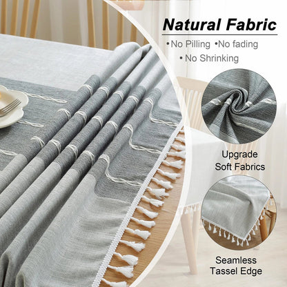 Battilo Waterproof Linen Cotton Tablecloth – Elevate Dining Style