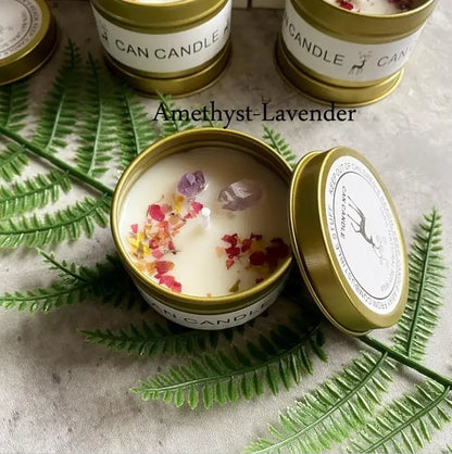 Long-Lasting Soy Candles with Crystals | Tranquil Home Decor