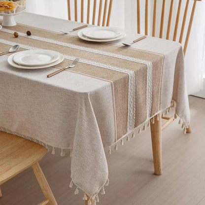 Battilo Waterproof Linen Cotton Tablecloth – Elevate Dining Style