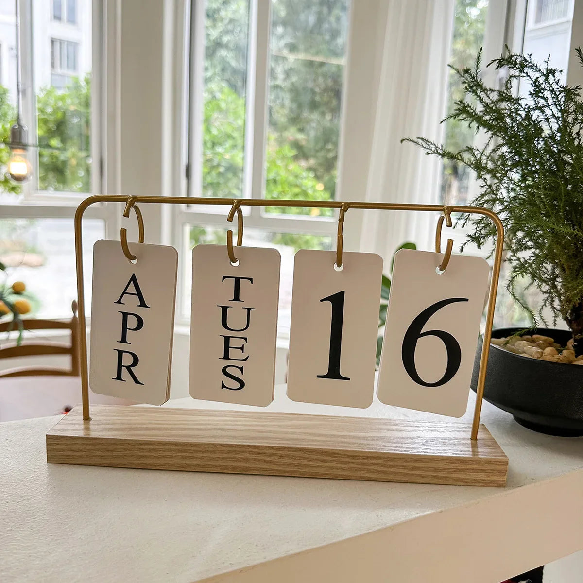 Elegant Wooden Perpetual Calendar for Stylish Organization