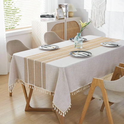 Battilo Waterproof Linen Cotton Tablecloth – Elevate Dining Style