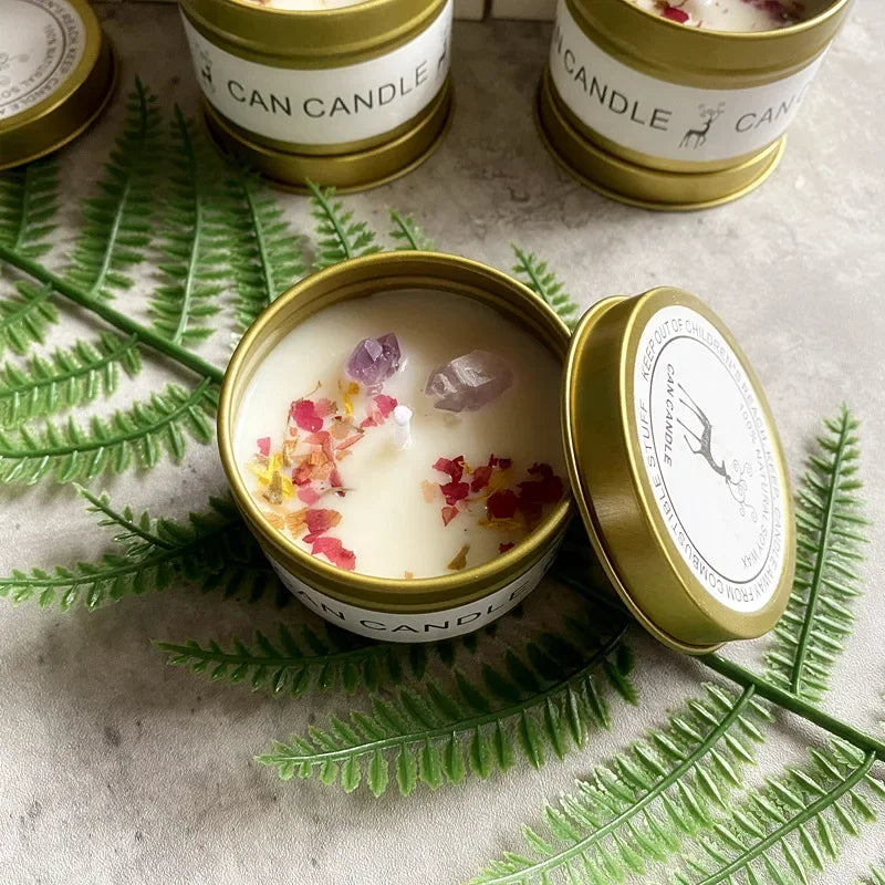Long-Lasting Soy Candles with Crystals | Tranquil Home Decor