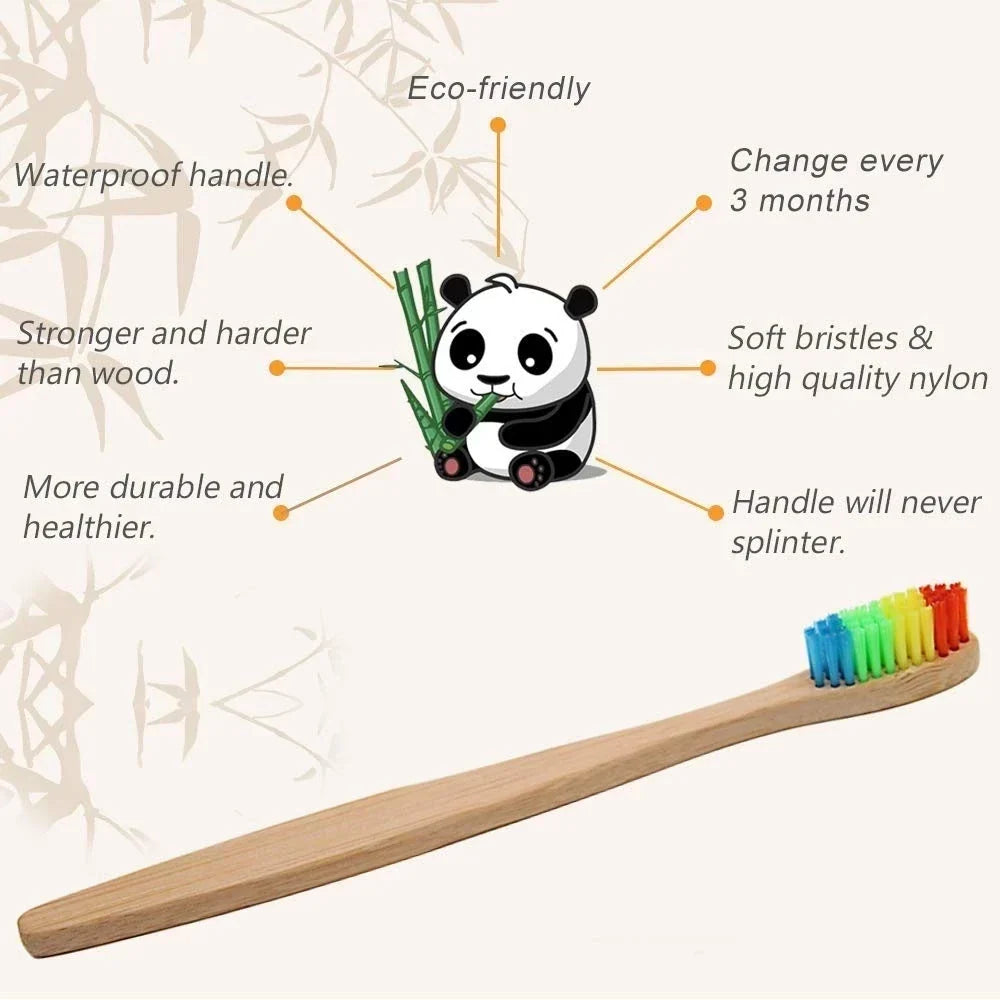 Eco-Friendly Bamboo Toothbrushes - 100 Pack for Adults