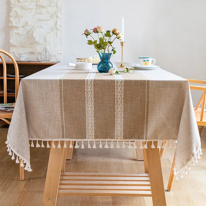 Battilo Waterproof Linen Cotton Tablecloth – Elevate Dining Style