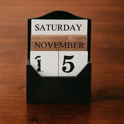 Reusable Wooden Perpetual Calendar — Aesthetic Charm for All