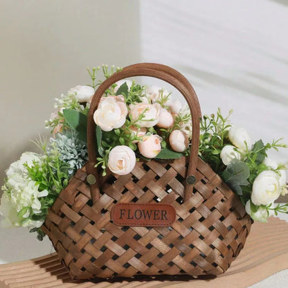 Elegant Bamboo Flower Basket by Girl Basket - Eco-Friendly Decor