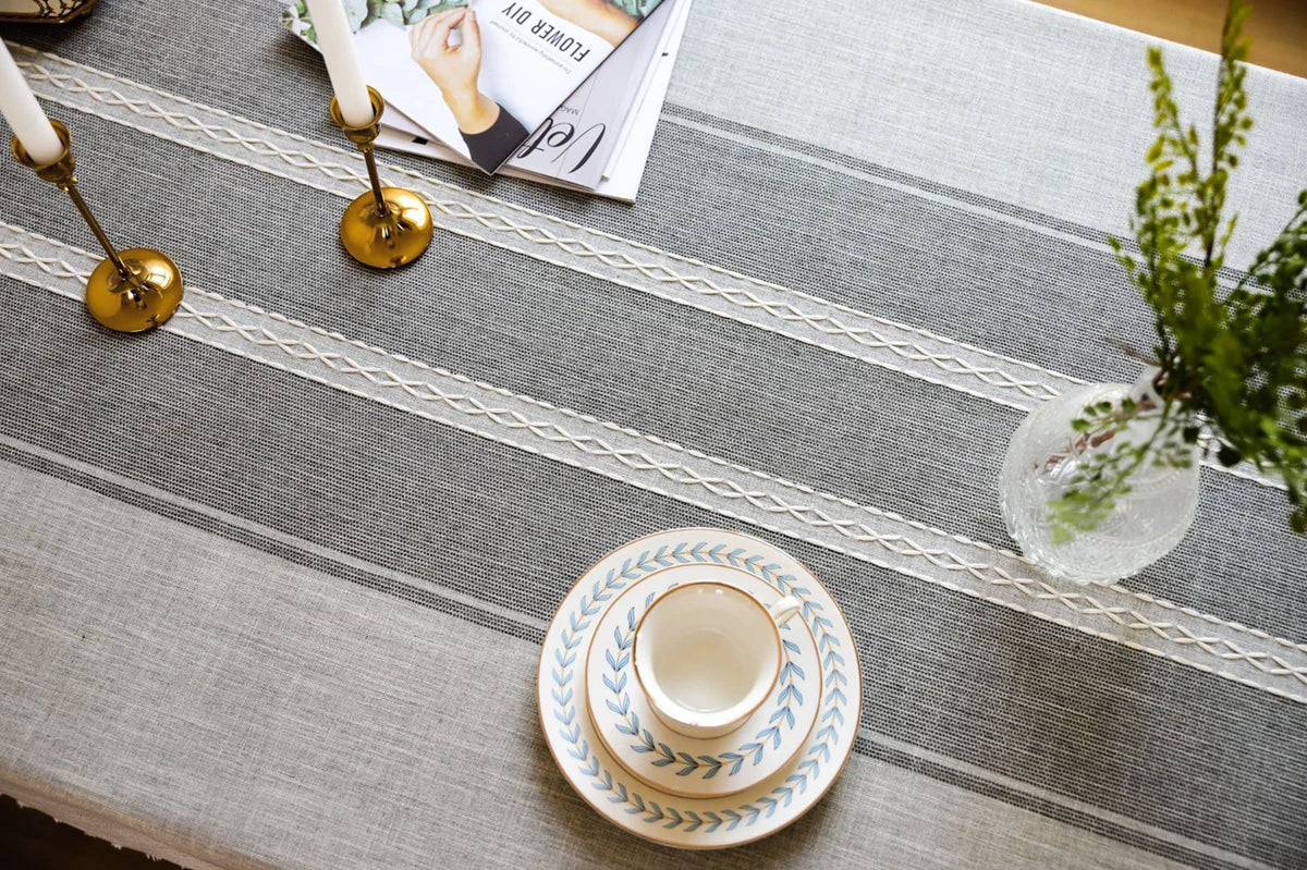 Battilo Waterproof Linen Cotton Tablecloth – Elevate Dining Style