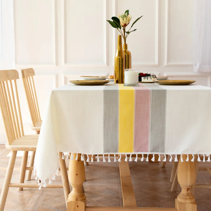Battilo Waterproof Linen Cotton Tablecloth – Elevate Dining Style
