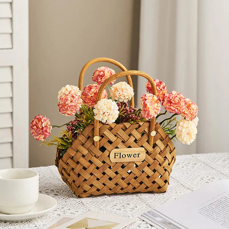 Elegant Bamboo Flower Basket by Girl Basket - Eco-Friendly Decor