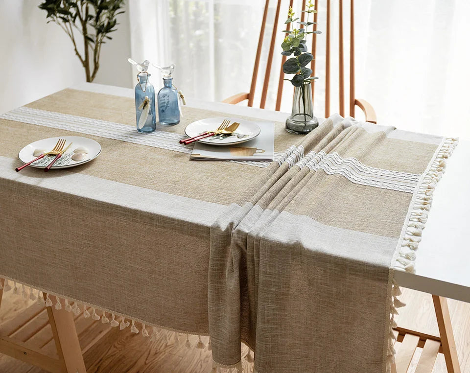 Battilo Waterproof Linen Cotton Tablecloth – Elevate Dining Style