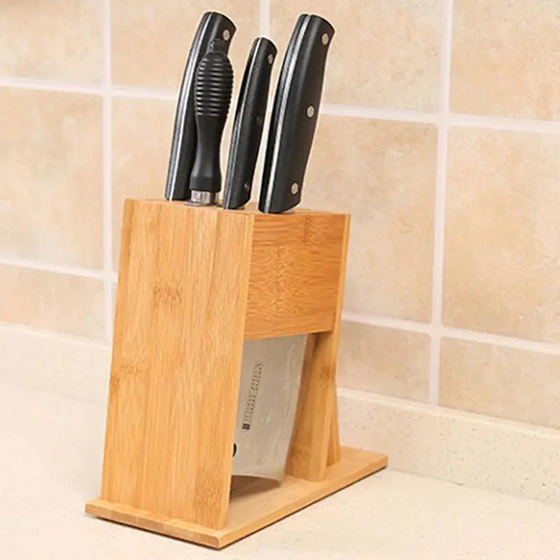 Bamboo Knife Block – Stylish Storage for Home Chefs