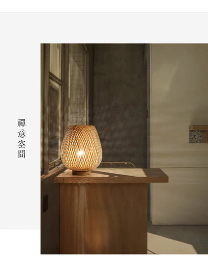 Eco-Friendly Bamboo Table Lamp - Warm Glow for Modern Spaces