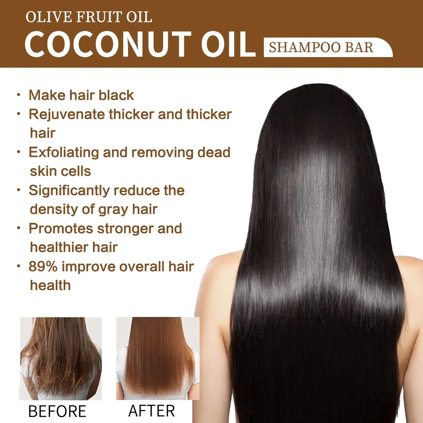 유기농 코코넛 오일 샴푸 바 - Nourish & 머리카락 강화