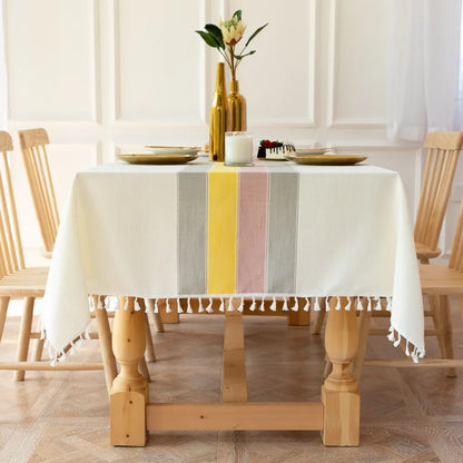 Battilo Waterproof Linen Cotton Tablecloth – Elevate Dining Style