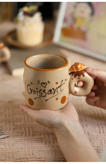 Handmade Retro Ceramic Mugs Set - Elegant Coffee & Tea Cups