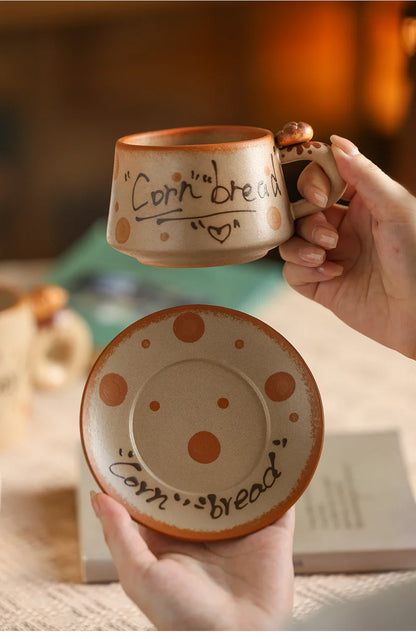 Handmade Retro Ceramic Mugs Set - Elegant Coffee & Tea Cups